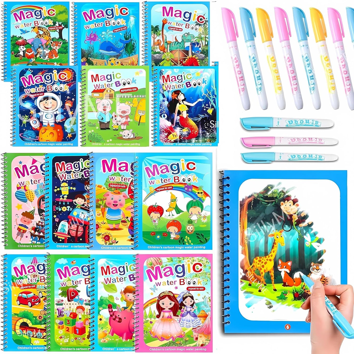 Reusable Magic Water Painting Book (Pack of 6)